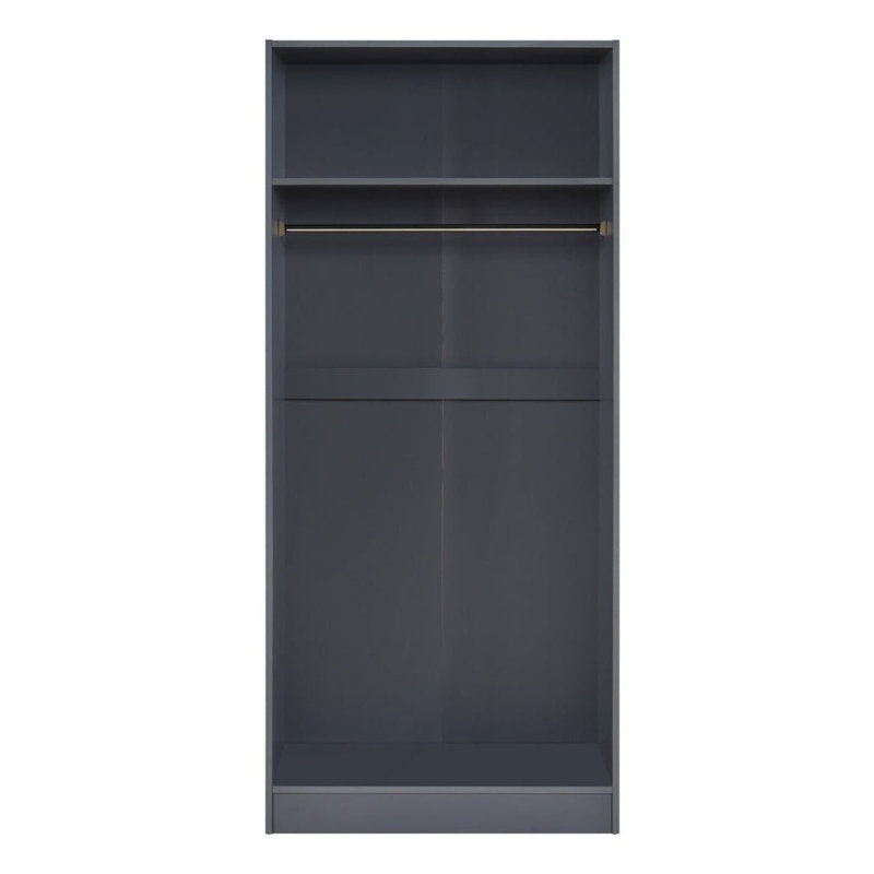 Highbury 4 Piece Bedroom Set With 2 Door Double Wardrobe, Dark Grey
