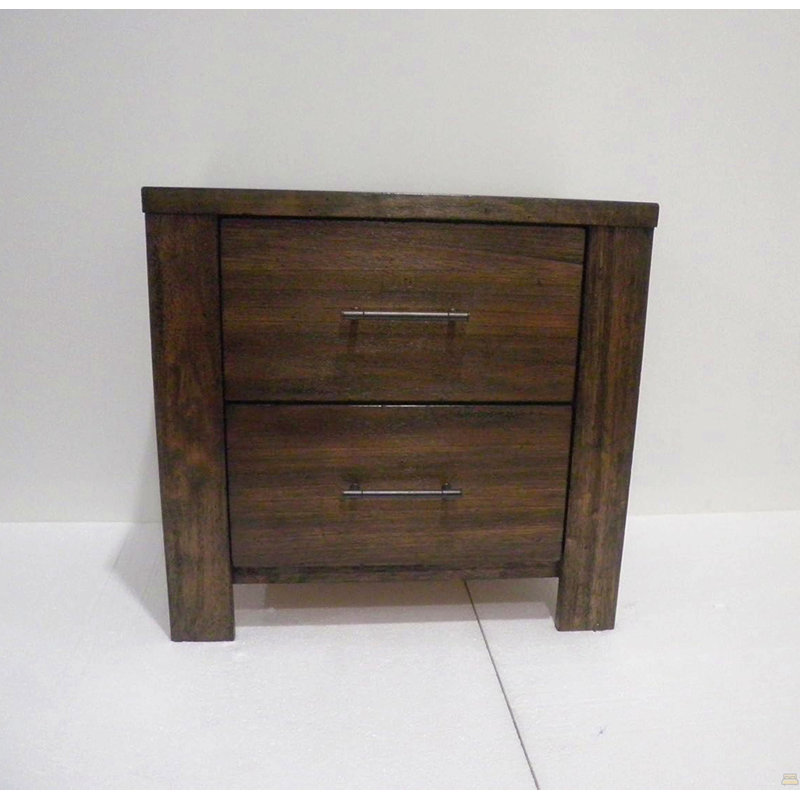 Wooden Nightstand With 2 Drawers