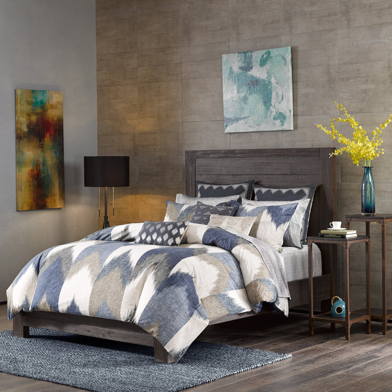 Cotton Comforter Mini Set, King Comforter + 3 Additional Pieces, Navy