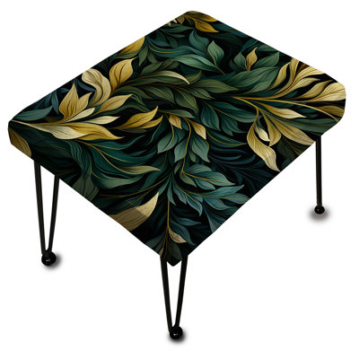 Leaf Green And Yellow Harmony III - Floral Rectangle Ottoman