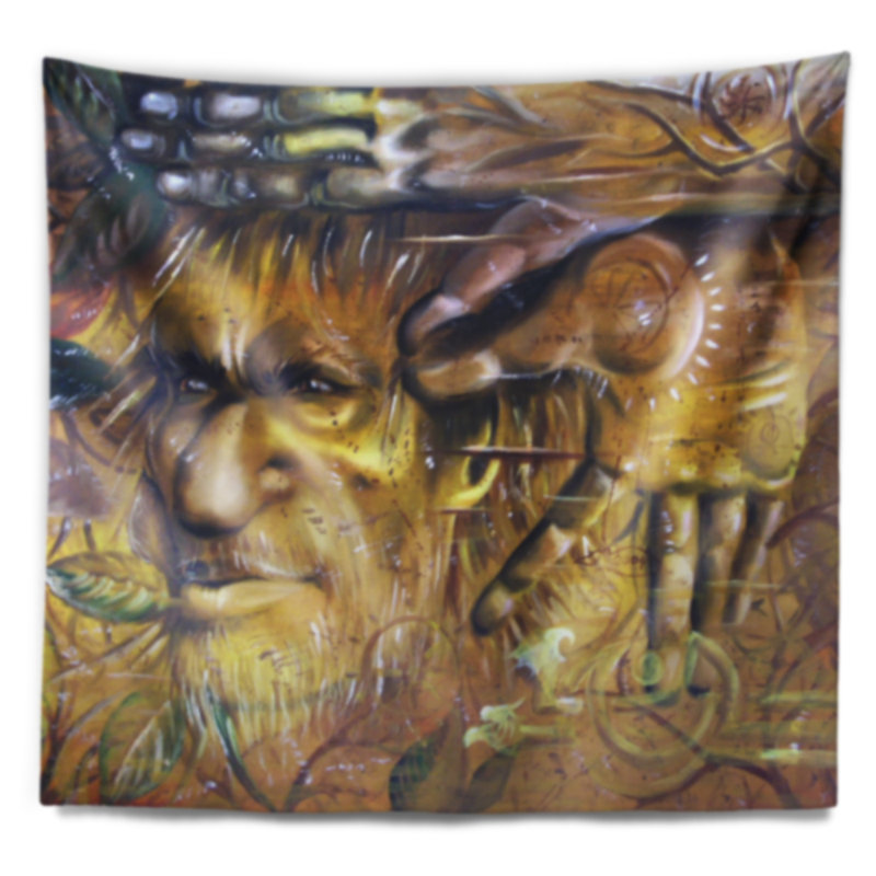Abstract Polyester Tapestry, 32" H x 39" W