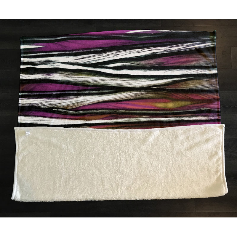 Throw Blanket, 51" W x 60" L, Striped/Abstract, Pink/Gray/Black