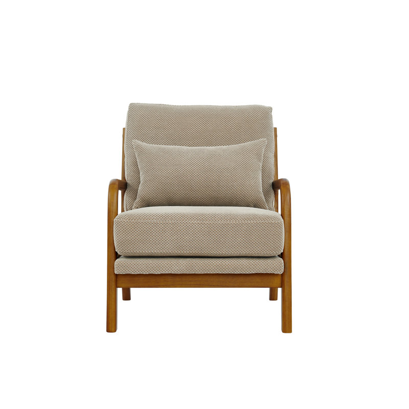 Fauteuil d'appoint rembourré 26 po de large avec coussin lombaire, Camel