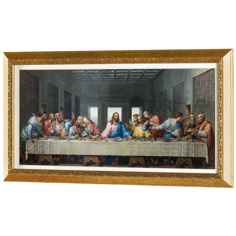 Art mural encadré, «La Cène», or
