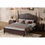 Ensemble de chambre à coucher 3 pièces, lit plateforme en bois et deux tables de chevet-1035574510-1035574511