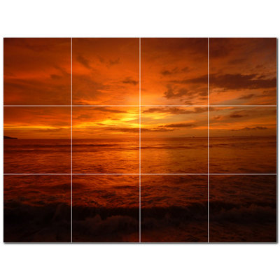 Sunset Photo 8'' x 8'' Satin Ceramic Decorative Mural