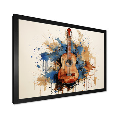 Earthy Brown Guitar Melody - Music Wall Art