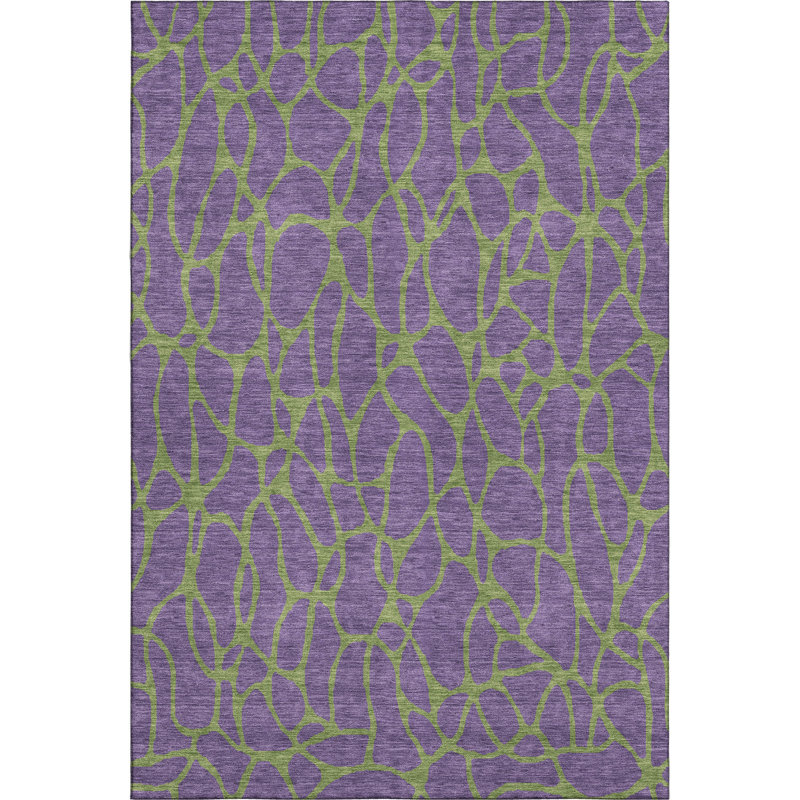 Tapis géométrique lavable à la machine de qualité supérieure Mayfield AMF1023, Rectangle 5 pi x 7 pi 6 po