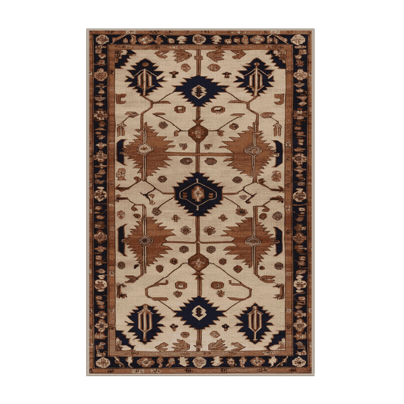 Tapis brun lavable à la machine, Rectangle 7 pi x 9 pi