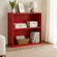 Bibliothèque moderne à 2 tablettes, petit rangement en bois ouvert pour chambre à coucher, chambre de bébé, salle de jeux, bureau à domicile et salon - rouge-124322798
