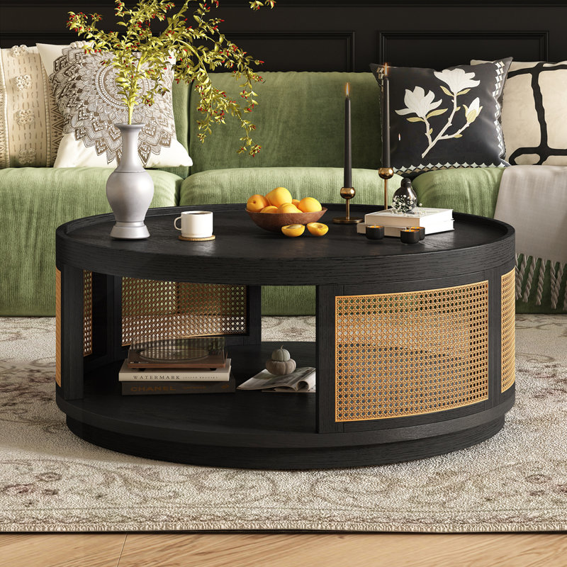 Table basse 36,8 po Mid-Century, Noir