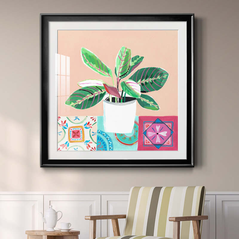 Growing Happy II - peinture encadrée, Toile avec cadre noir, H 26,5 po x l 26,5 po x P 1,5 po