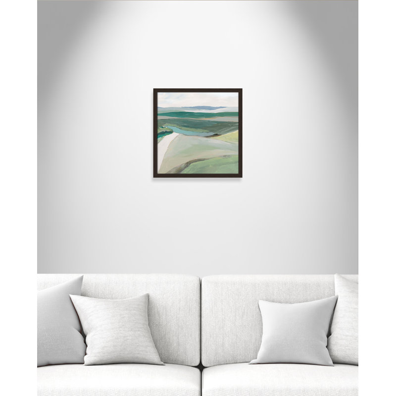 «Wolfdale Fields Of Green II» par - Impression de cadre photo unique, H 17 po x l 17 po x P 1,25 po, Cadre noyer