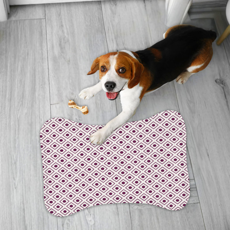Purple Spot Pattern - 1 Piece Bone Shape Feeding Mat