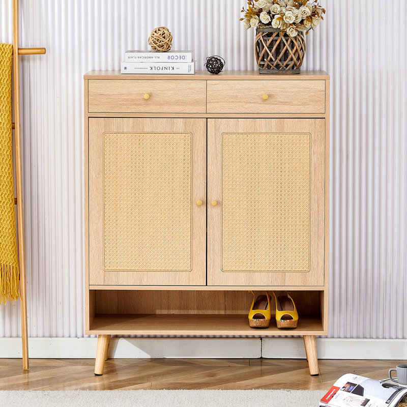 Armoires, panneau de fibres à densité moyenne brun noyer moderne avec rangement polyvalent, 34,6 x 13,7 x 43 pouces | Minimaliste | Chambre à coucher