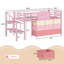 Lit mezzanine simple simple avec 9 tiroirs de rangement et tablettes pour escalier Lit mezzanine pour enfants avec espace de rangement sous le lit-257142884-257142906