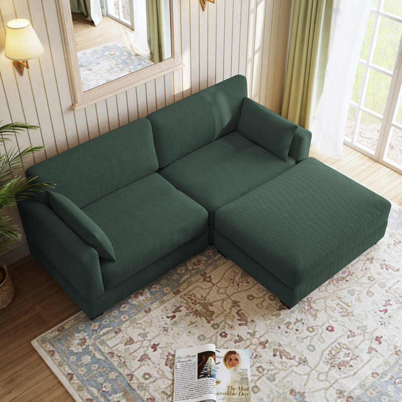 Maelina Reversible Modular Corner Sofa, Hunter Green