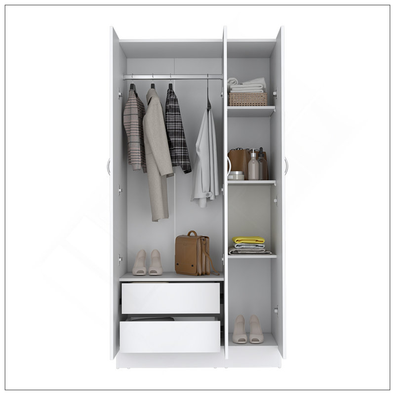 Garde-robe Erie, chambre à coucher, blanc, Blanc
