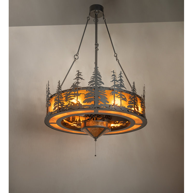 45" Wide Tall Pines Chandel-Air, Wrought Iron, 18" H x 44.5" W x 44.5" D