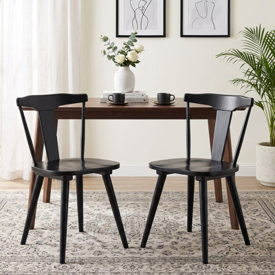 Brannagh 19.3" Wide Modern Scandinavian Solid Wood Dining Chair Y-Shaped Backrest