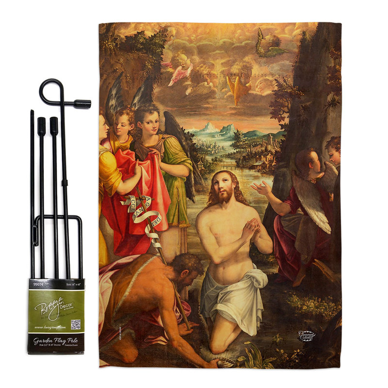Ensemble de drapeaux en polyester 18,5 x 13 po Baptism of Christ