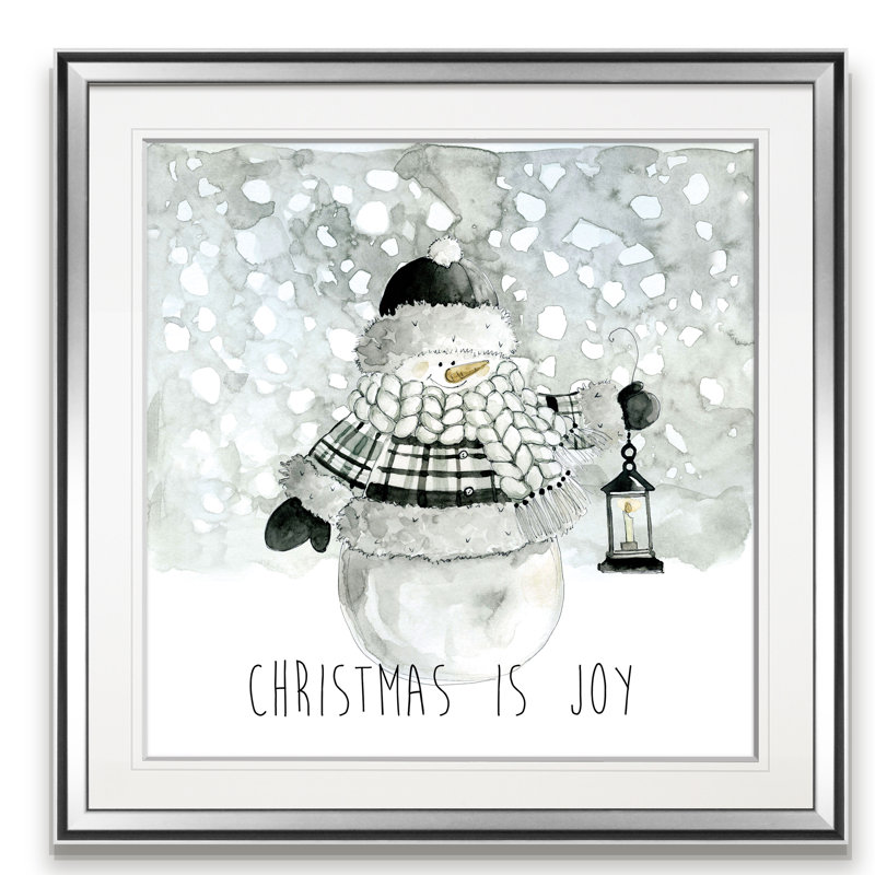 " Christmas Is Joy ", 28" H x 28" W x 1.5" D, Silver Framed