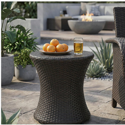 Table de bout 19 po (sans plateau en verre), table de bout, brun