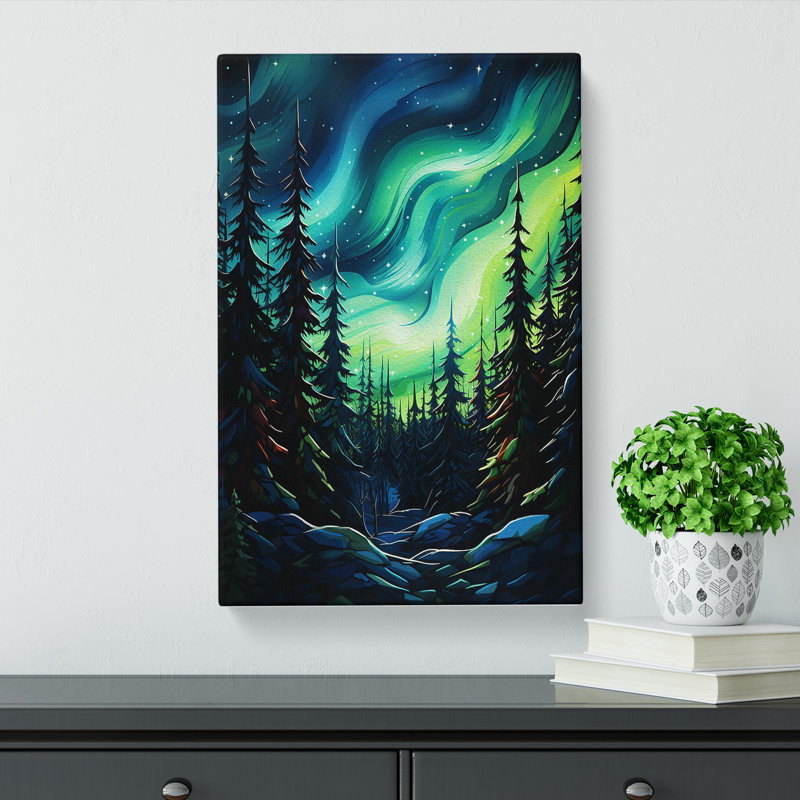 Northern Lights Abstract - Wrapped Canvas, 50cm H x 35cm W x 3cm D