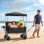 Chariot pliable 3 en 1 avec auvent, plateau de table pliable et cadre robuste pour une utilisation extérieure polyvalente-124641986
