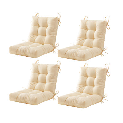  Ensemble de coussins de chaise d'extérieur de 4,40 po x 20 po x 4 po, coussin de siège de jardin en osier épais à dossier bas avec attaches pour meubles de patio, vert