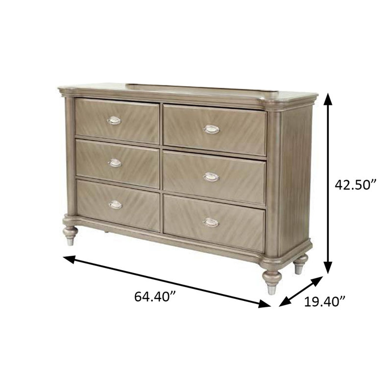 64.4" W DRESSER, ANTIQUE SILVER
