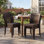 Ensemble de 4 chaises de salle à manger d'extérieur, empilables avec rotin en PE résistant aux rayons UV et structure en acier, supportant 400 lb pour le patio, le jardin et le balcon