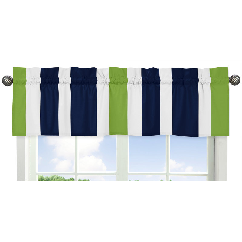 Cantonnière de fenêtre à rayures, Bleu / vert