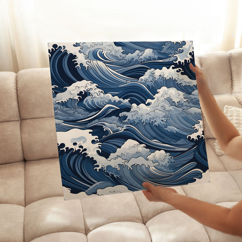 «Beach and Coastal Japanese Waves I», reproduction d'art non encadrée, H 28 po x l 28 po