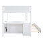 Lit superposé double avec lit gigogne simple, rangement et bureau, blanc-1067580515