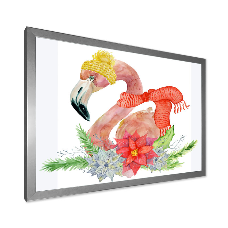 «Christmas Lama Ready For Santa II», reproduction sur toile flottante, H 8 po x l 12 po x P 1 po, Cadre photo argenté