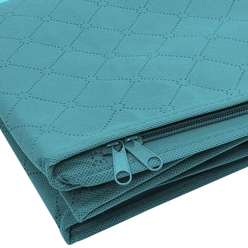 3 sacs de rangement pliables non tissés, bacs de rangement pour vêtements avec couvercle et fermeture à glissière transparente