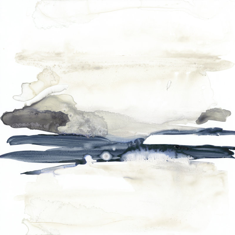 Navy Horizon Line II by Jennifer Goldberger - Wrapped Canvas Painting, 51cm H x 51cm W