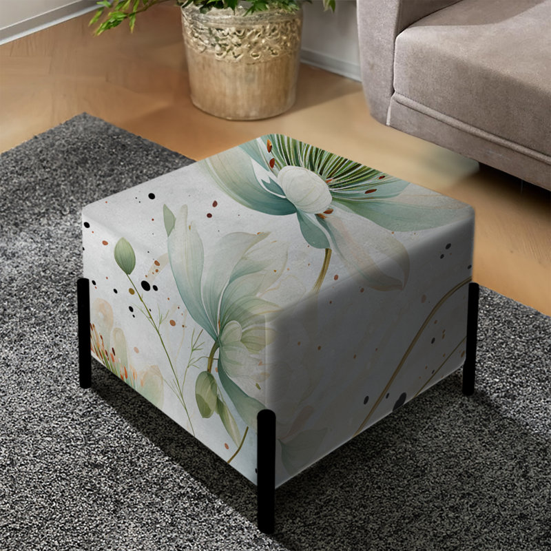 Enchanted Gardens Polka Dots Pattern - Polka Dots Square Ottoman