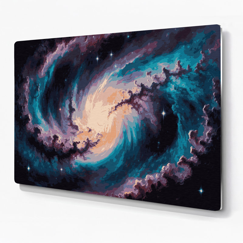 Art mural en métal mauve Space Space, H 144 po x l 216 po x P 0,05 po