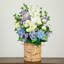 31in. Artificial Mixed Flower and Hydrangea Arrangement in Hyacinth Weave Basket