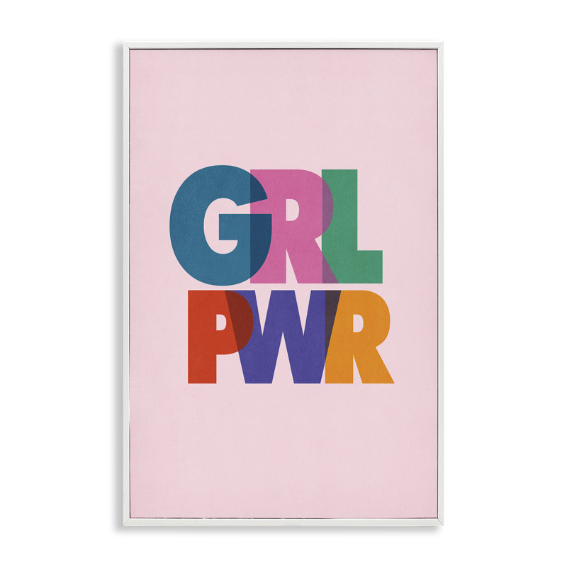 «Girl Power» au texte pastel noir, estampe numérique par Nataly White, H 24 po x l 16 po