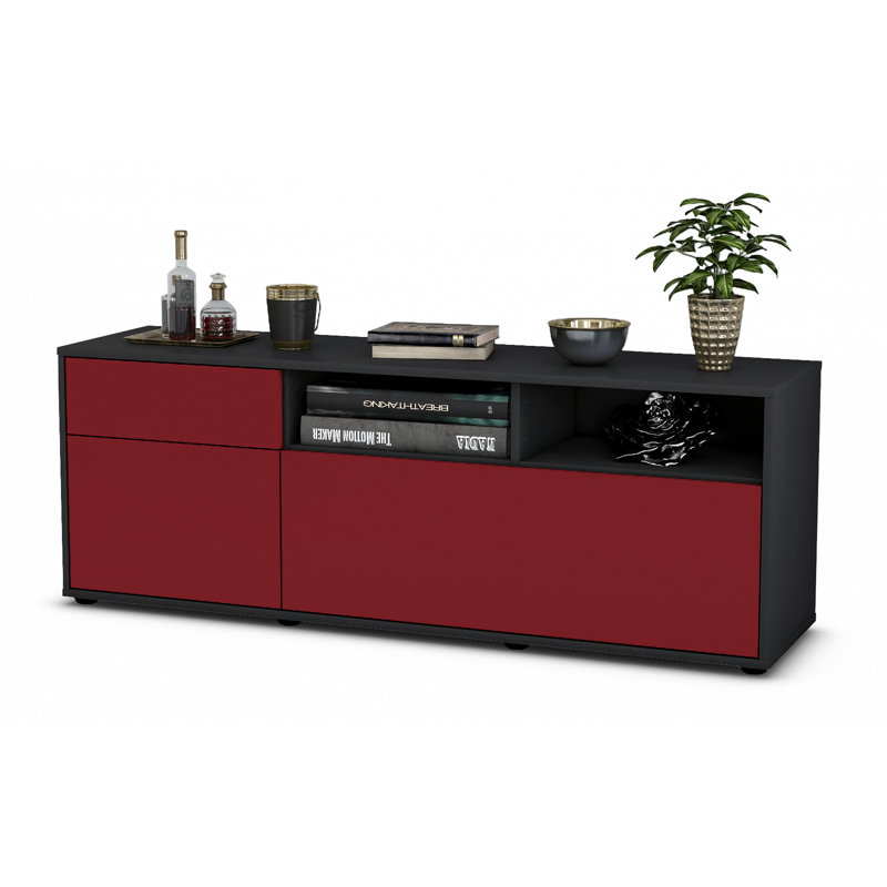 Wycoff TV Stand for TVs up to 60", Red / Matte Anthracite
