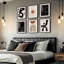 Neutre rythme noir et brun minimaliste abstrait ensemble d'art mural