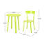 Élégant bistro d'extérieur en lime mat, fer thermolaqué, 2 chaises et table incluses matte, en fer et attrayante
