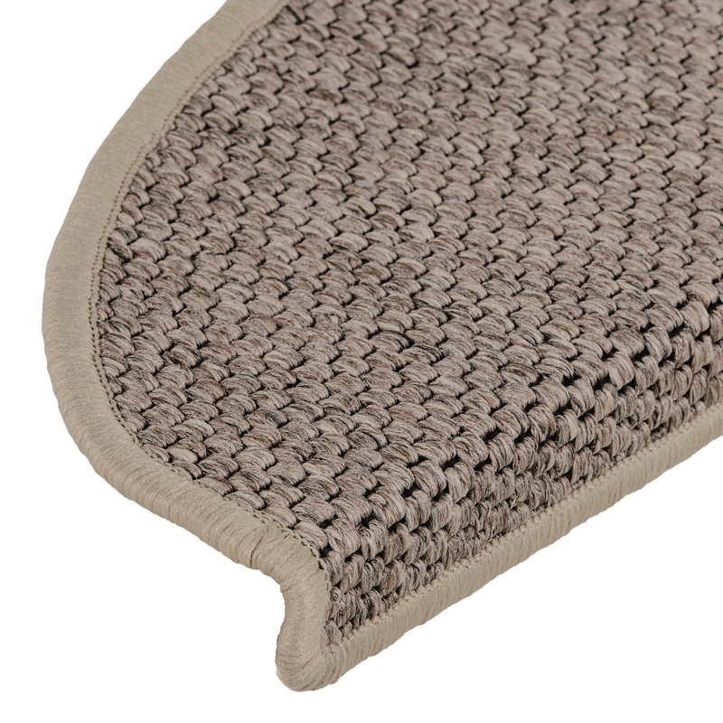 Shellson Non-Slip Stair Tread, Dark Beige, Semi-Circle 21cm x 65cm