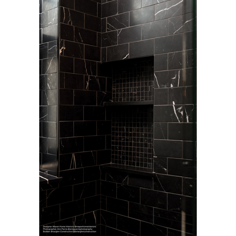 Ferrara 3" x 6" Honed Marble Tile, Nero