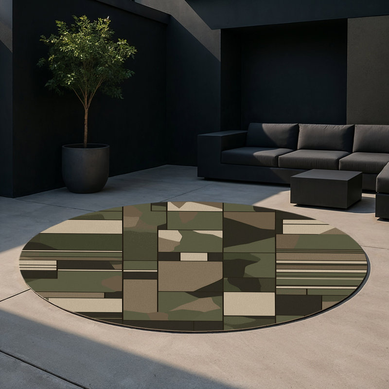 Sentry Path Indoor And Outdoor Area Rug, Round 5'