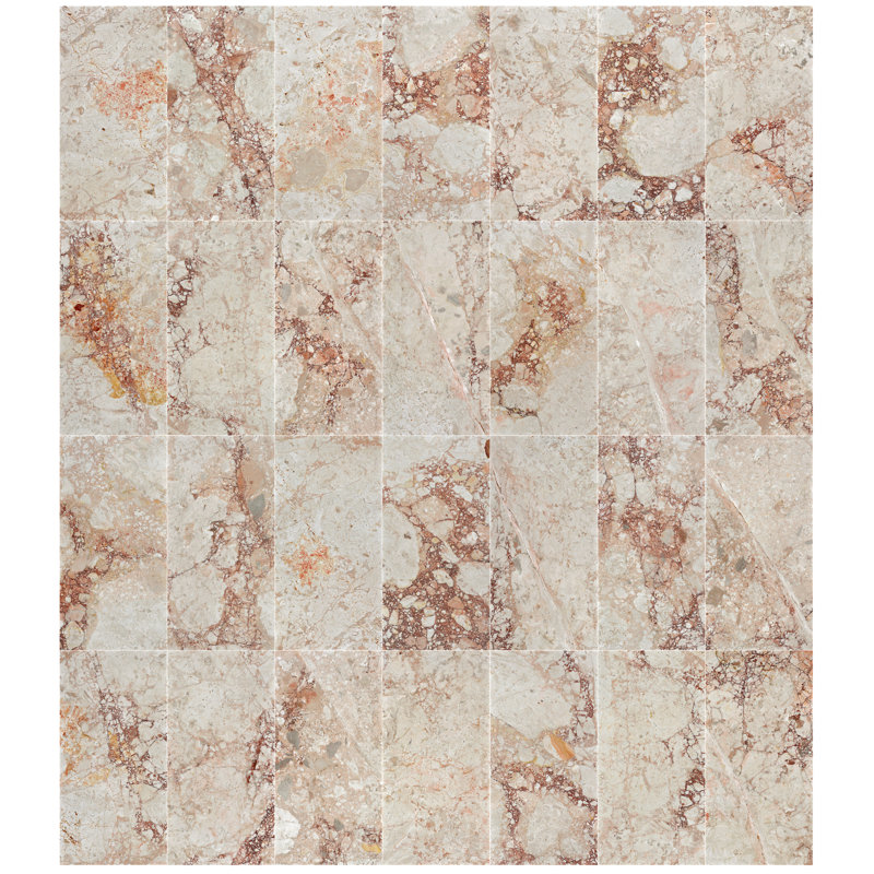 Pink Genuine Marble 12x24 Inch Polished Tiles For Dining Room Wall And Floor, 4 Pieces Per Box, Rare Stone Kitchen Unique Design
