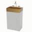 Meuble-lavabo en marbre 20 po avec lavabo intégré en acier inoxydable 304 brossé, armoire de salle de bain autoportante pour salle de bain moderne, KD-369607571